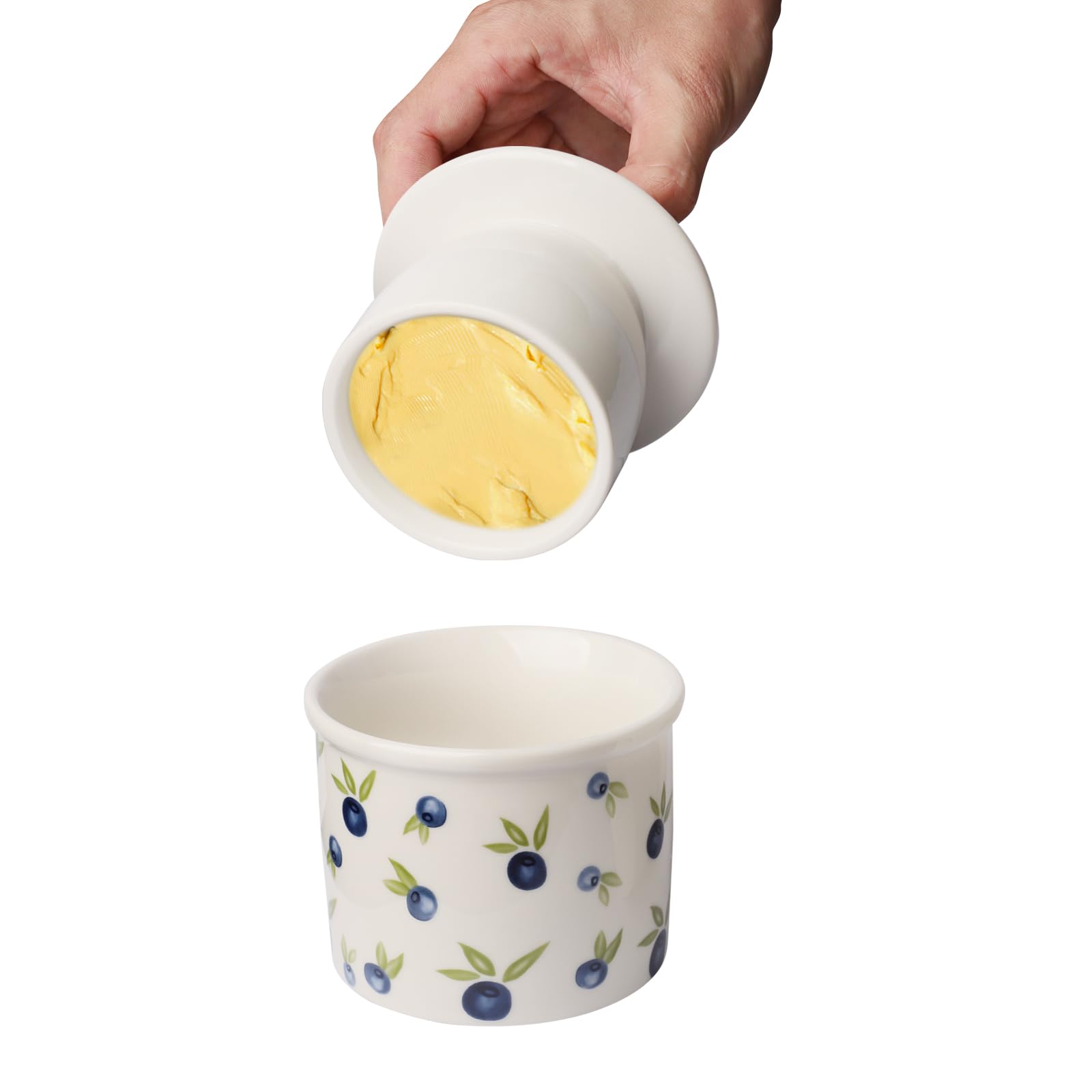 HOLIBAN butter crock holds 5 oz of butter, including homemade varieties.