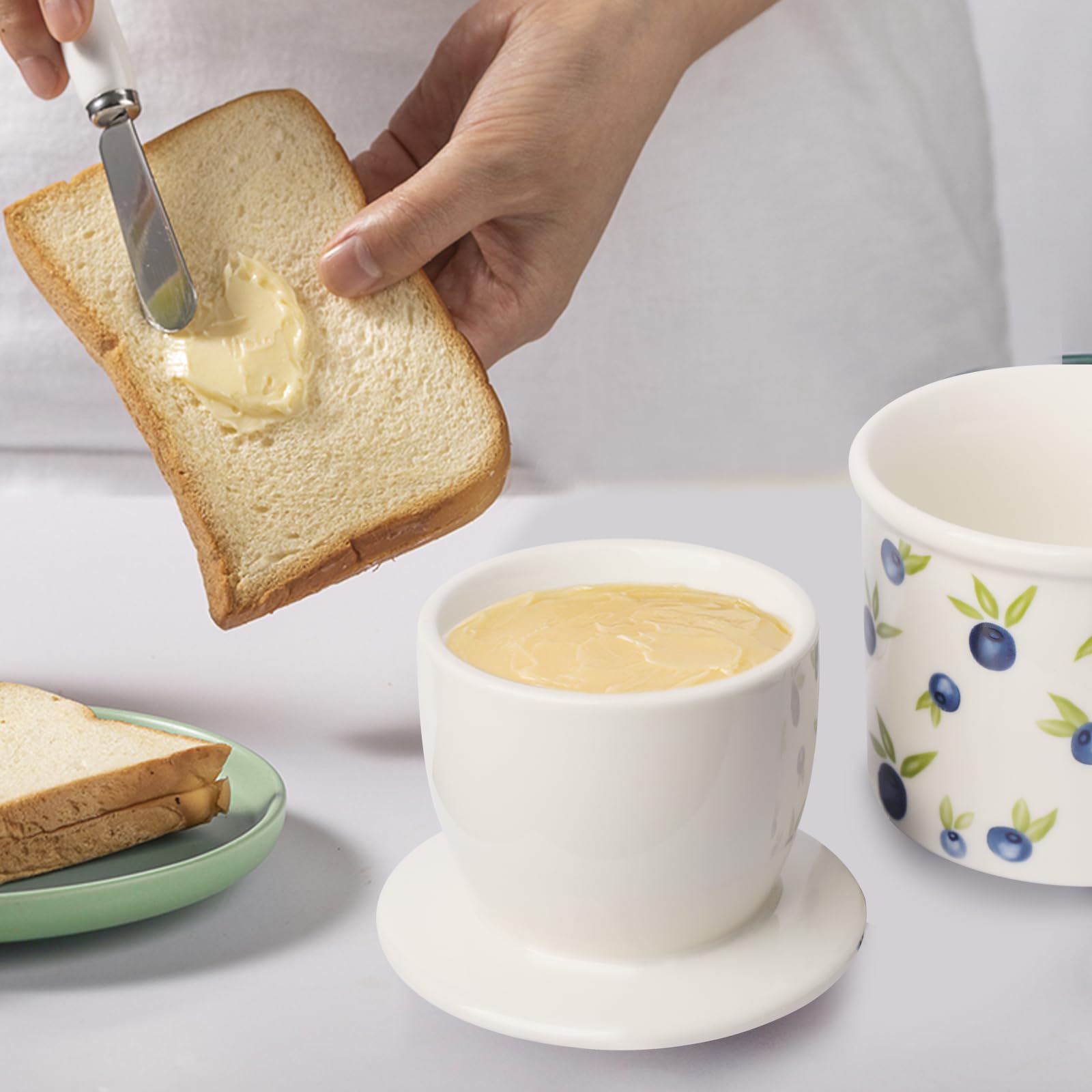 HOLIBAN butter crock water line detail shows level for daily maintenance.