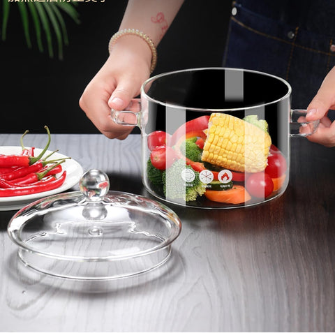 HOLIBAN clear saucepan with cover for watching simmering food.