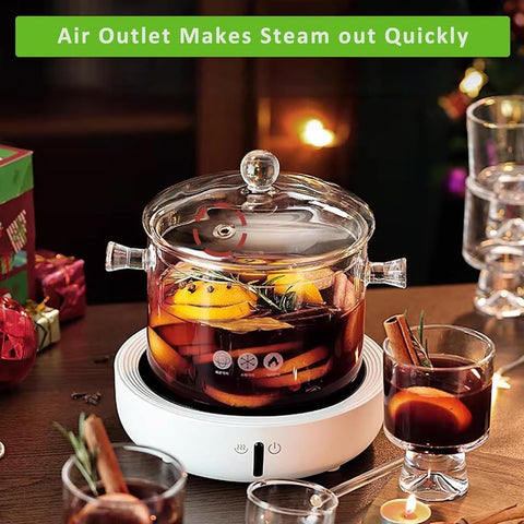 HOLIBAN high borosilicate glass pot; heat resistant and lead-free.