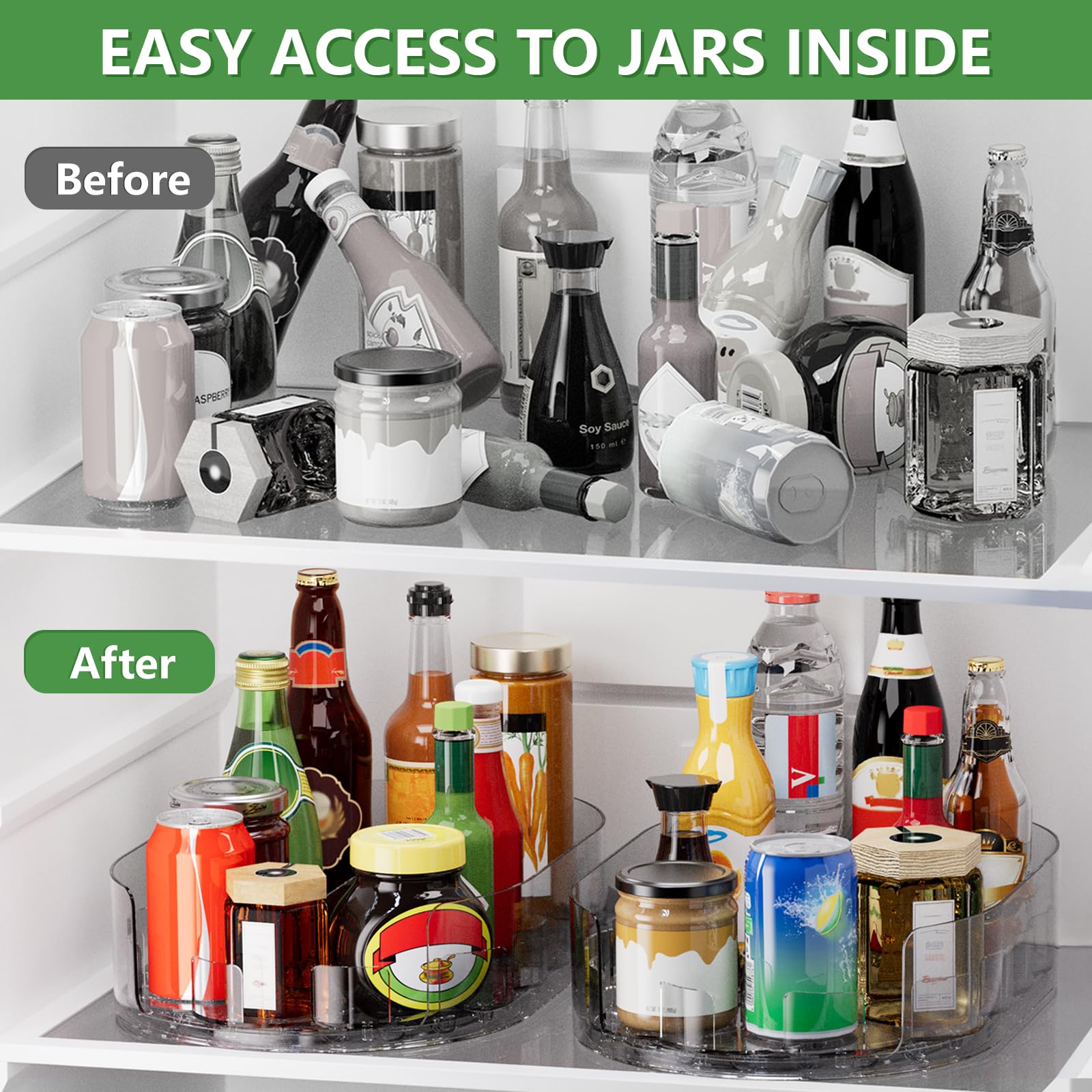 Holinwa space maximizer design fits narrow fridge shelves and pantry corners