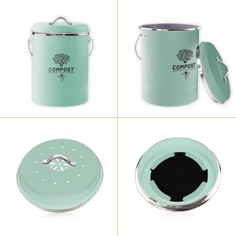 Holismo rust-resistant coated compost bin designed for daily kitchen use