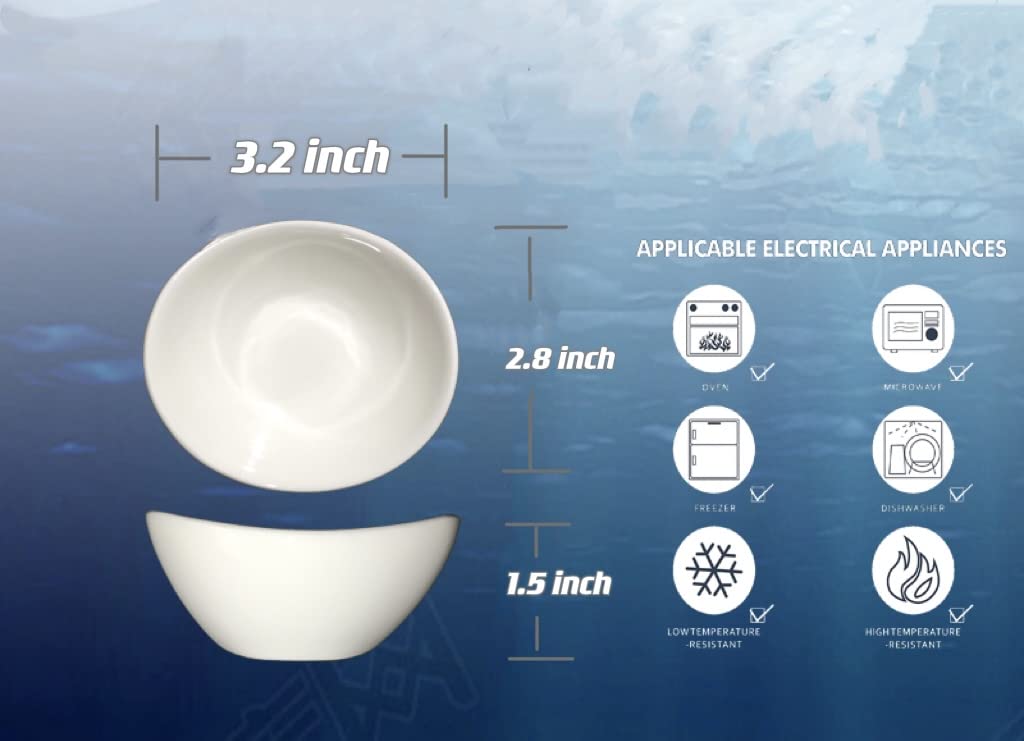 Holitika white porcelain bowls safe in microwave and dishwasher.