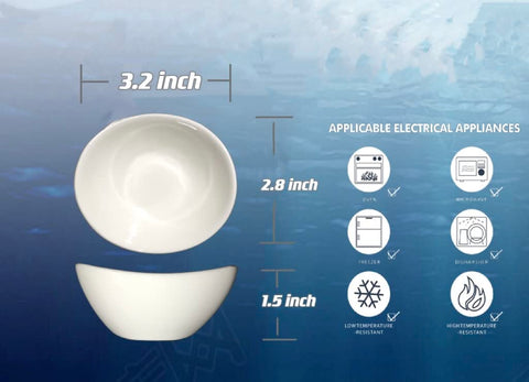 Holitika white porcelain bowls safe in microwave and dishwasher.