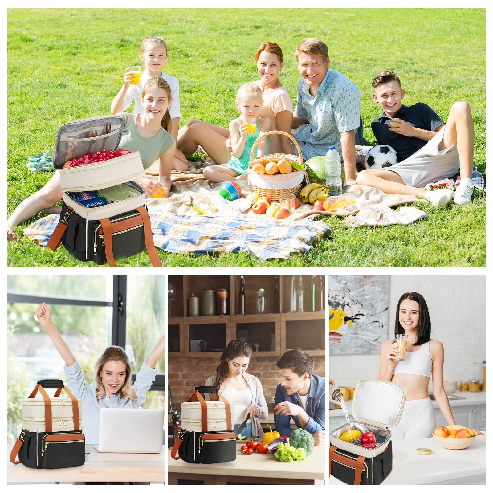 Holuxer 15L capacity lunch bag ideal for work, picnics, and outdoor adventures