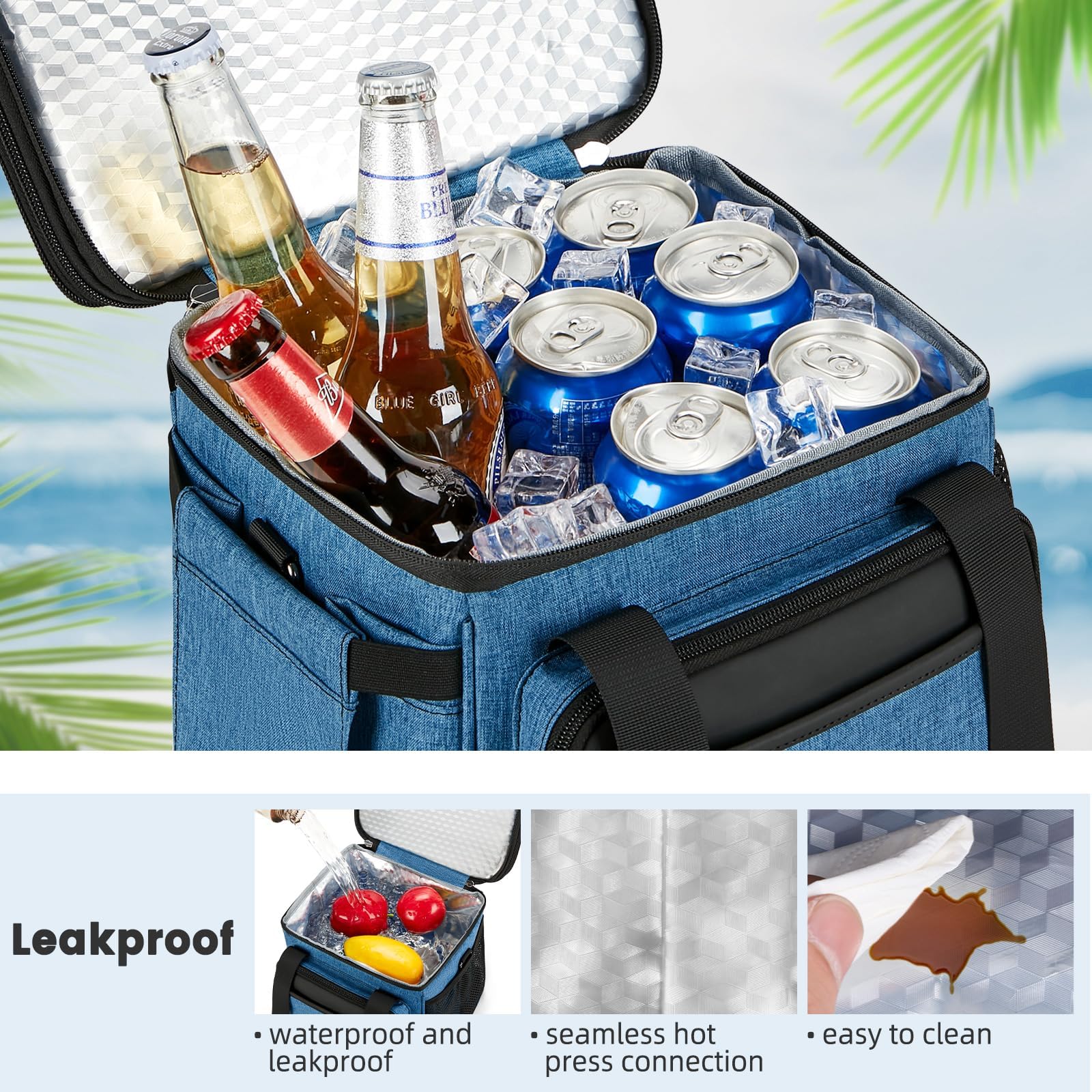 Holuxer insulated lunch bag 6mm-insulation helps keep food warm or cold longer.