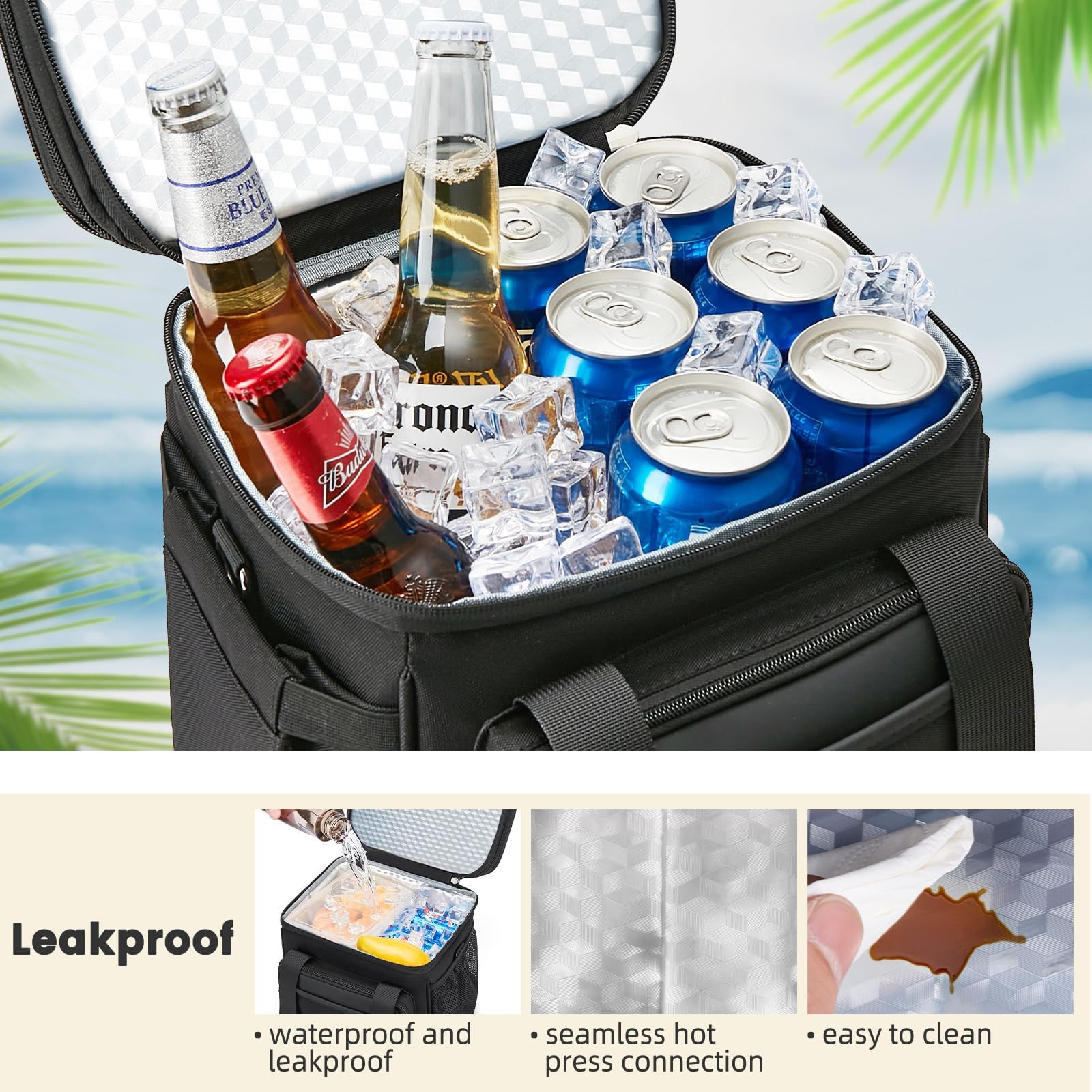 Holuxer lunch bag with 6mm insulation maintains warm or cool meals