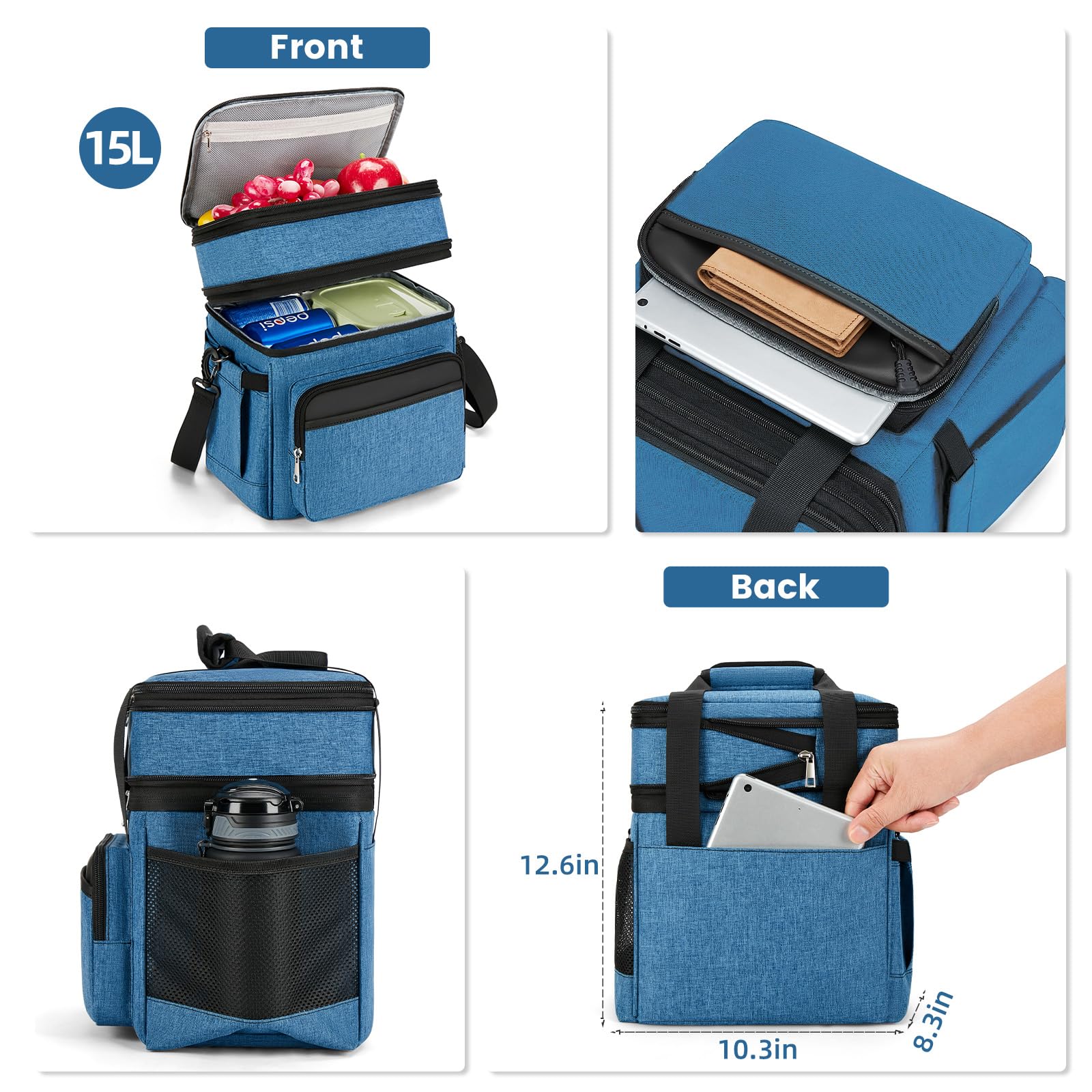 Holuxer leakproof lunch bag construction prevents spills and simplifies cleaning.