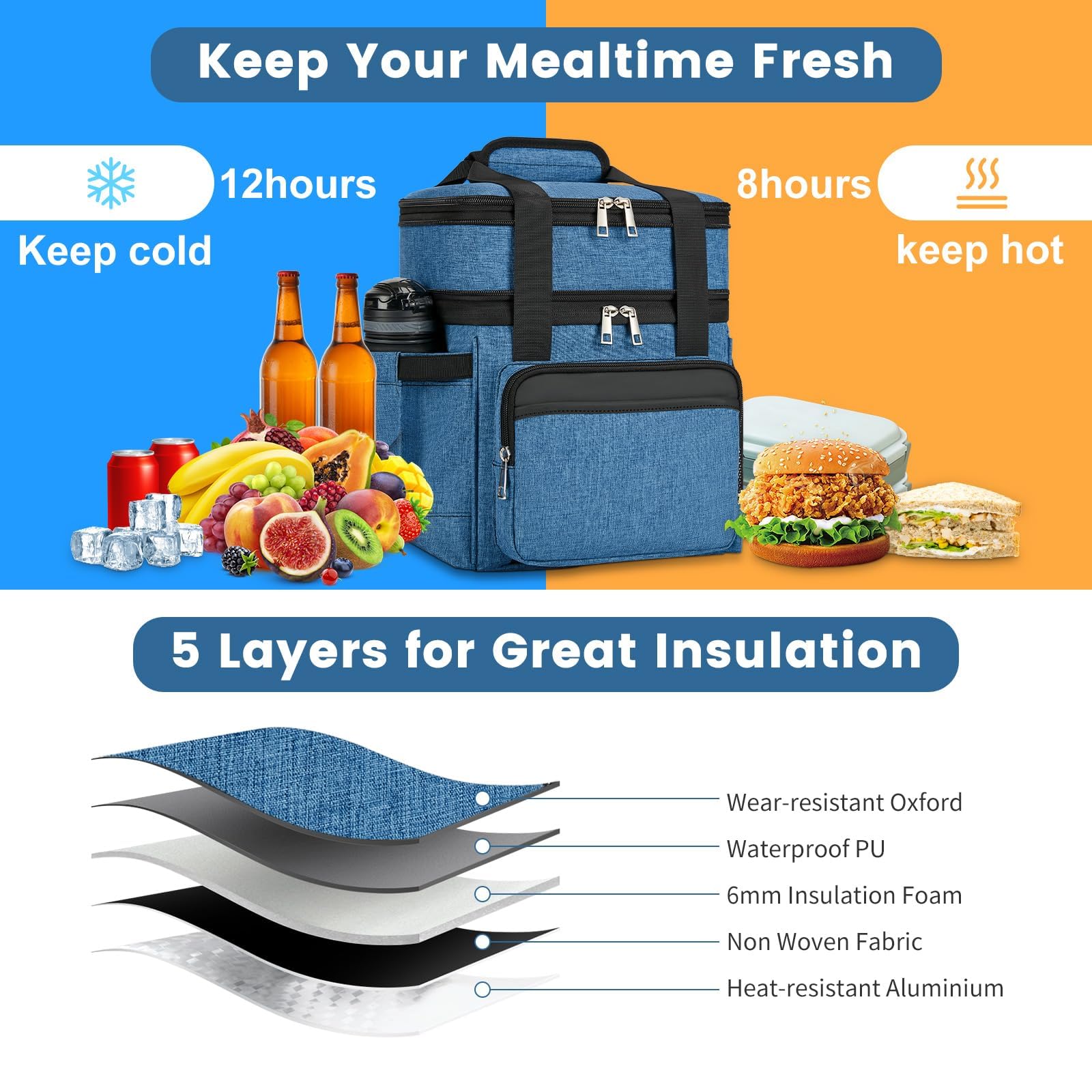 Holuxer versatile lunch bag designed for work, picnics, and outdoor use.