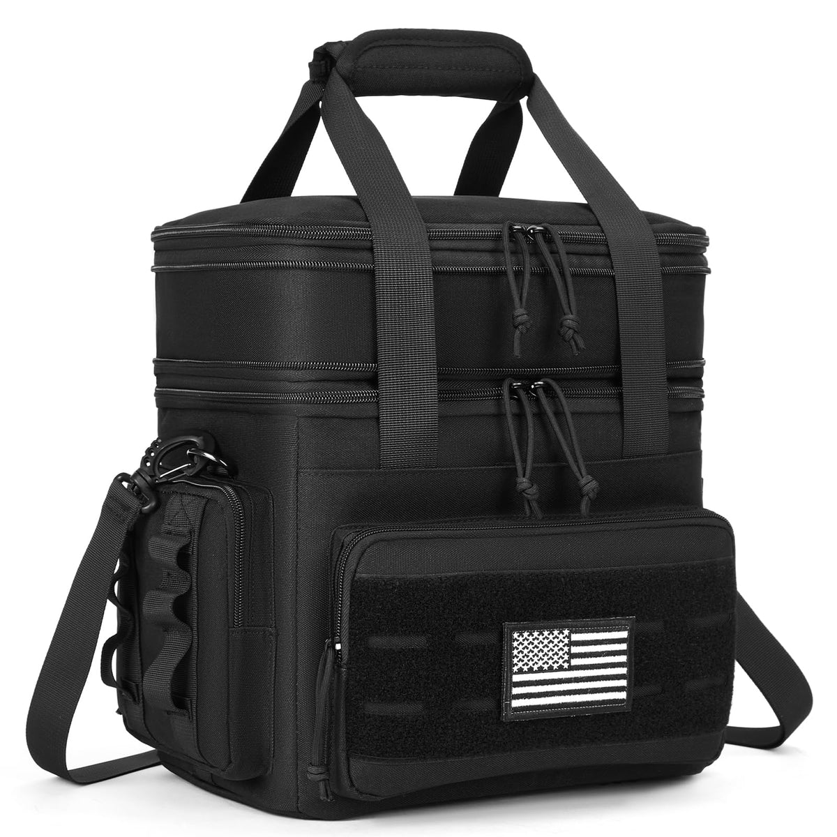 Holuxer Tactical Lunch Bag front view shows sturdy exterior for daily commuting.