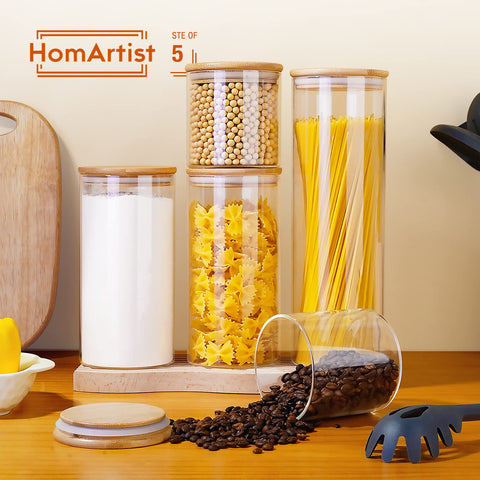 HomArtist bamboo lid with silicone seal on jar top.