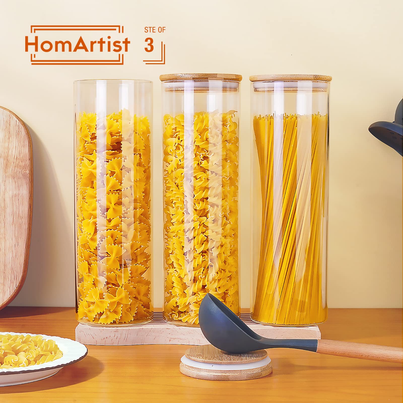 HomArtist bamboo lid closeup showing airtight seal for freshness