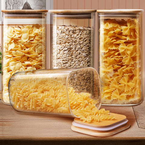 HomArtist Boho-decor glass jars add warm style to kitchen counters.
