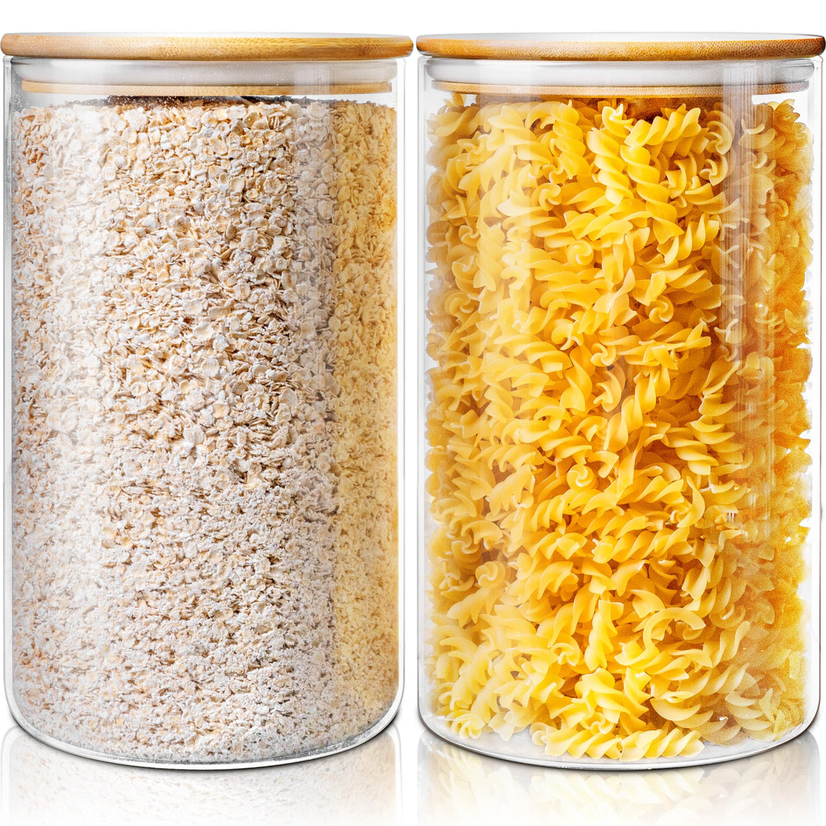 HomArtist extra large glass jar with bamboo lid for flour storage
