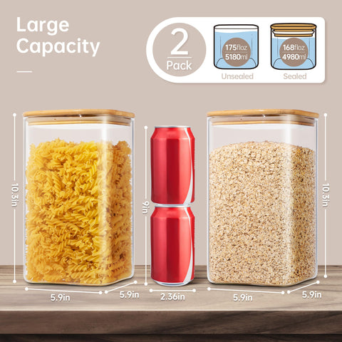 HomArtist sugar container with bamboo lid keeps contents visible.