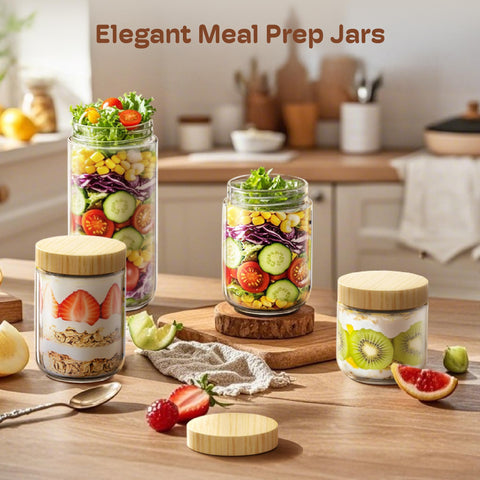 HomArtist leak-proof glass jar with silicone ring for secure snacks.