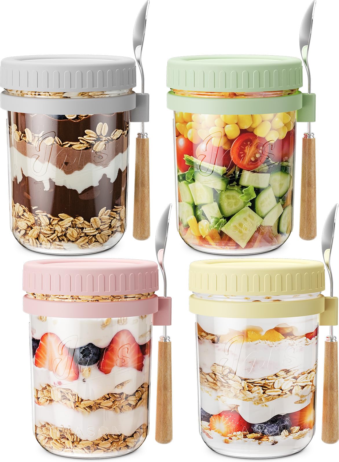 HomArtist versatile jars suit yogurt, salads, and chia bowls.