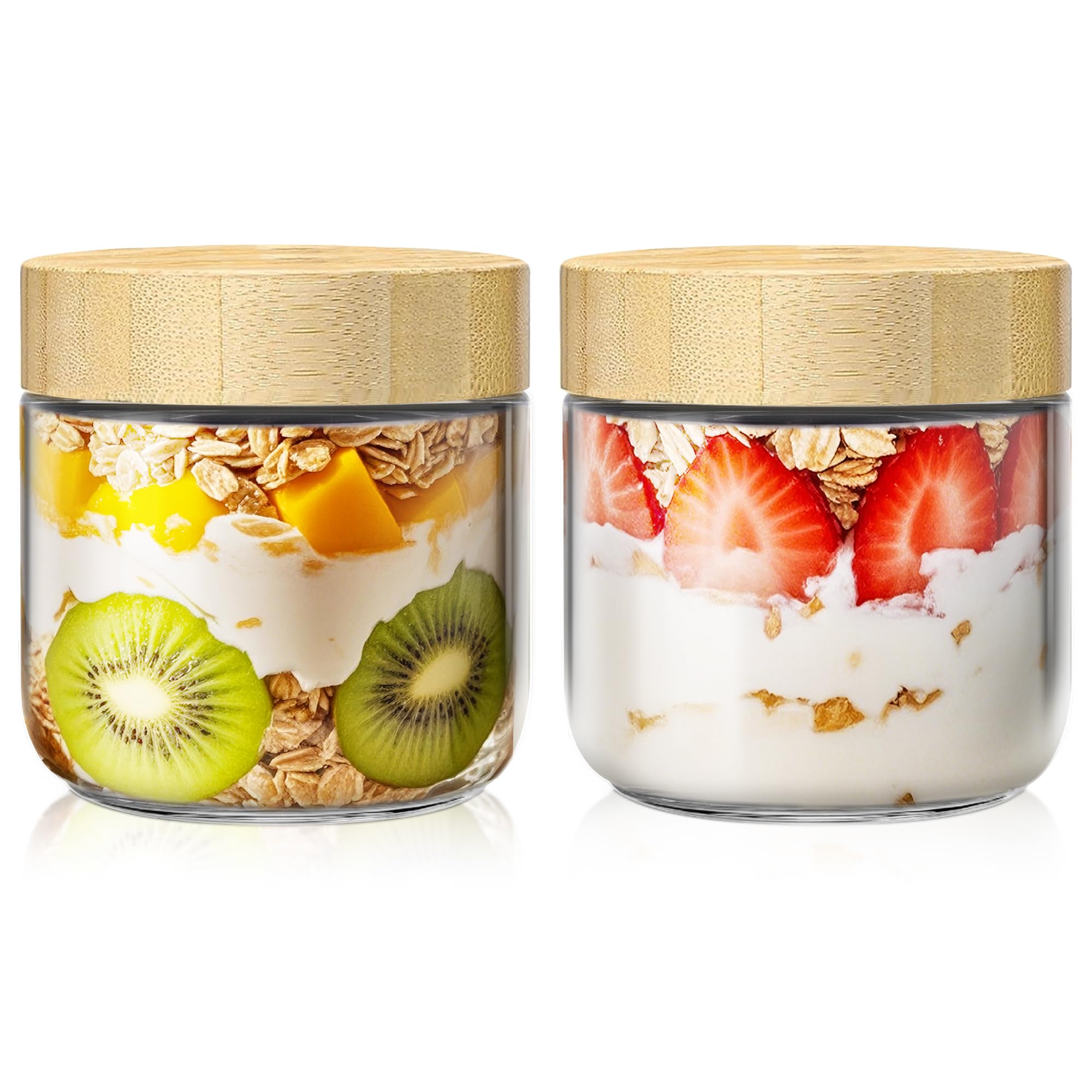 HomArtist overnight oats container with bamboo lid, ideal for quick, portion-controlled breakfasts.