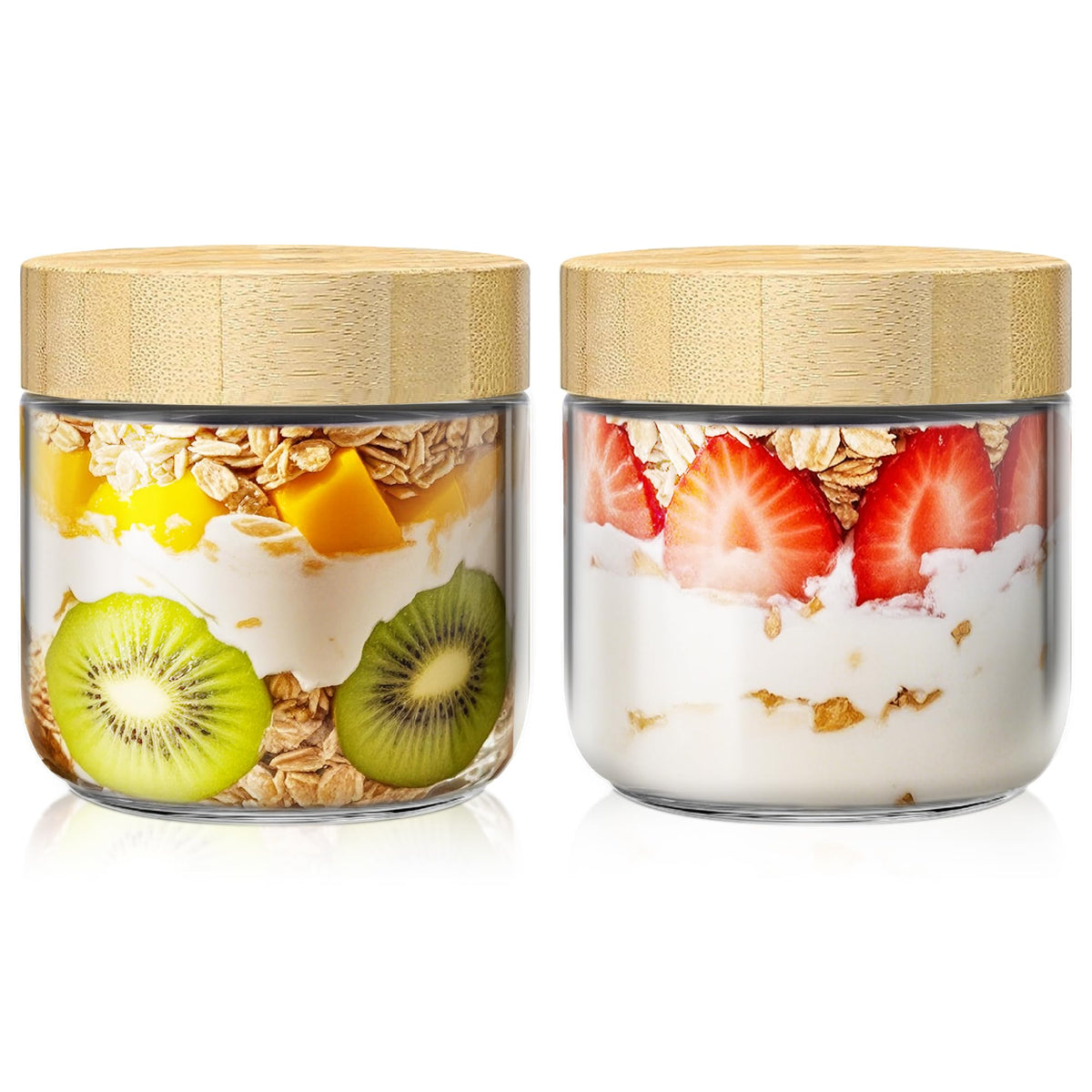 HomArtist overnight oats container with bamboo lid, ideal for quick, portion-controlled breakfasts.