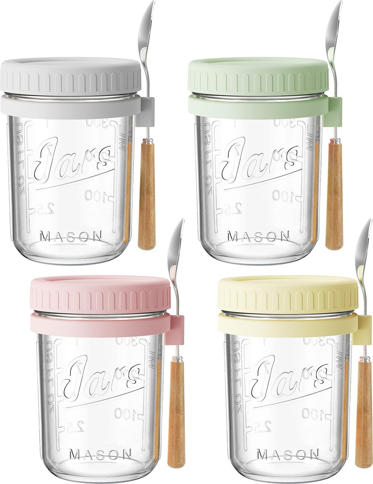 HomArtist 16oz overnight oats jar with lid for airtight storage.
