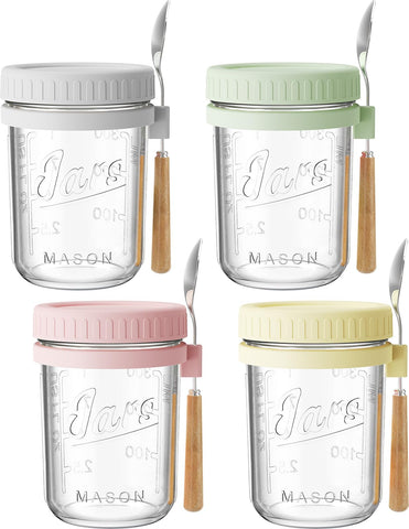 HomArtist 16oz overnight oats jar with lid for airtight storage.
