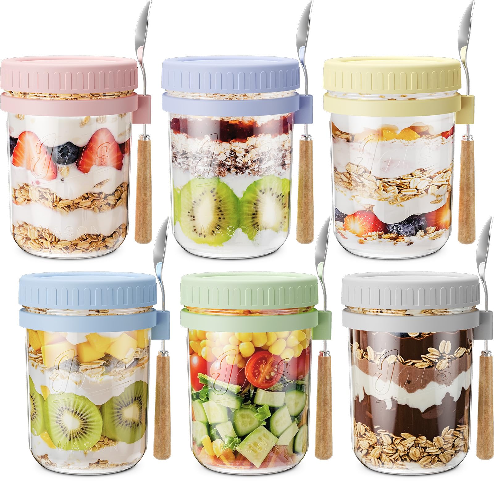 HomArtist portable jar set fits lunchboxes and car cup holders.