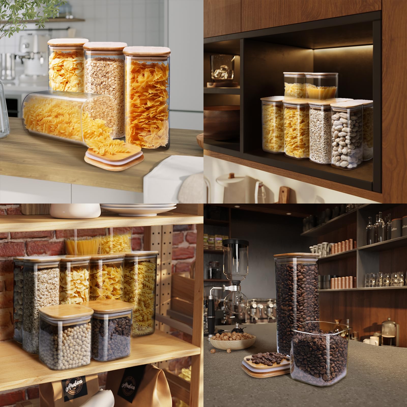HomArtist stackable design saves cabinet space and keeps jars neat