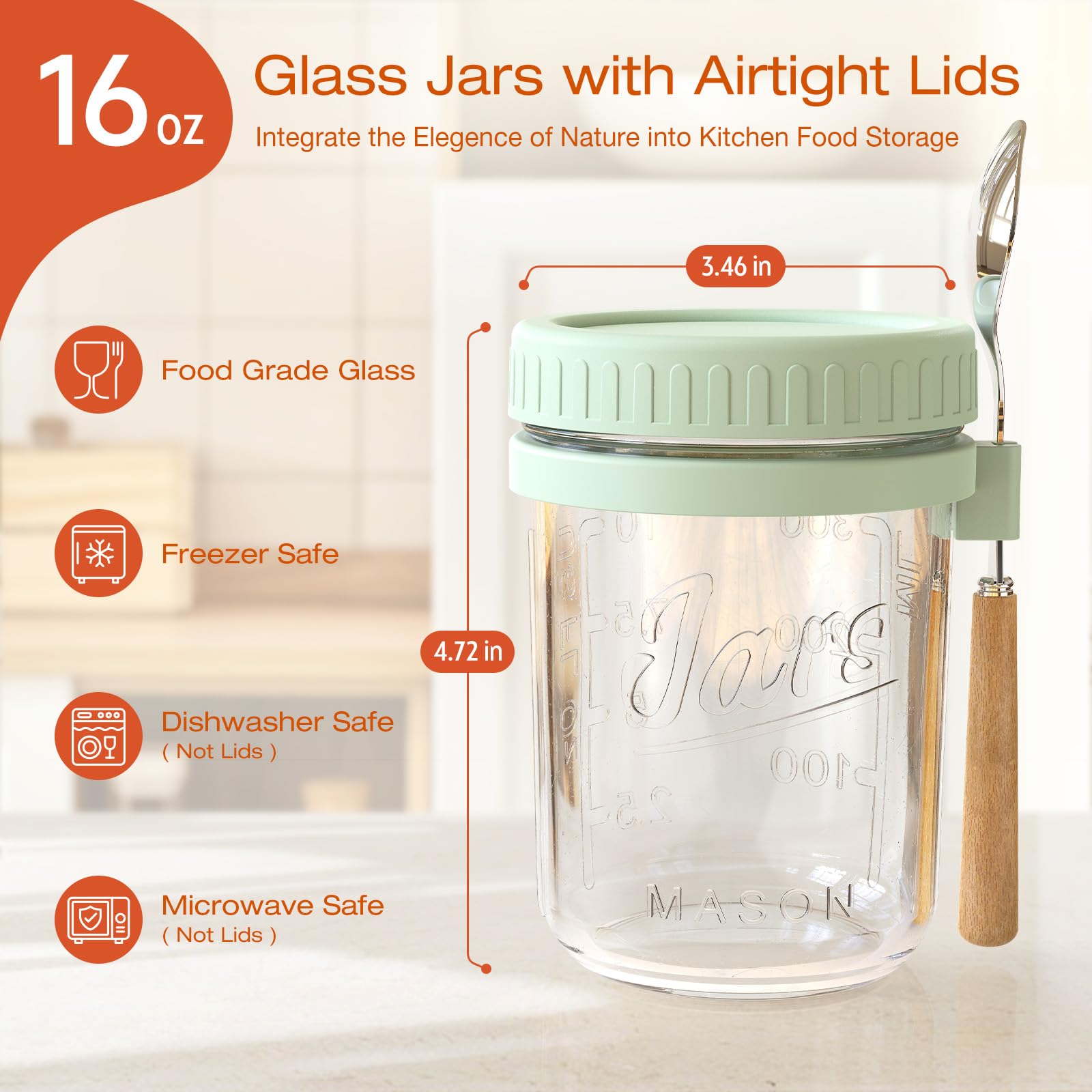 HomArtist stainless steel spoons beside jars for easy scooping.