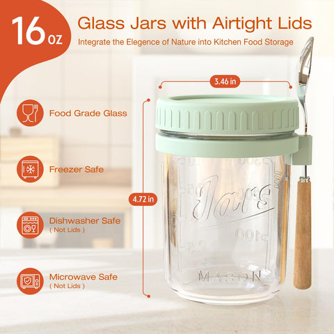HomArtist stainless steel spoons beside jars for easy scooping.