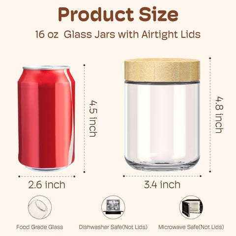 HomArtist wide-mouth glass jar with airtight seal for fresher leftovers.
