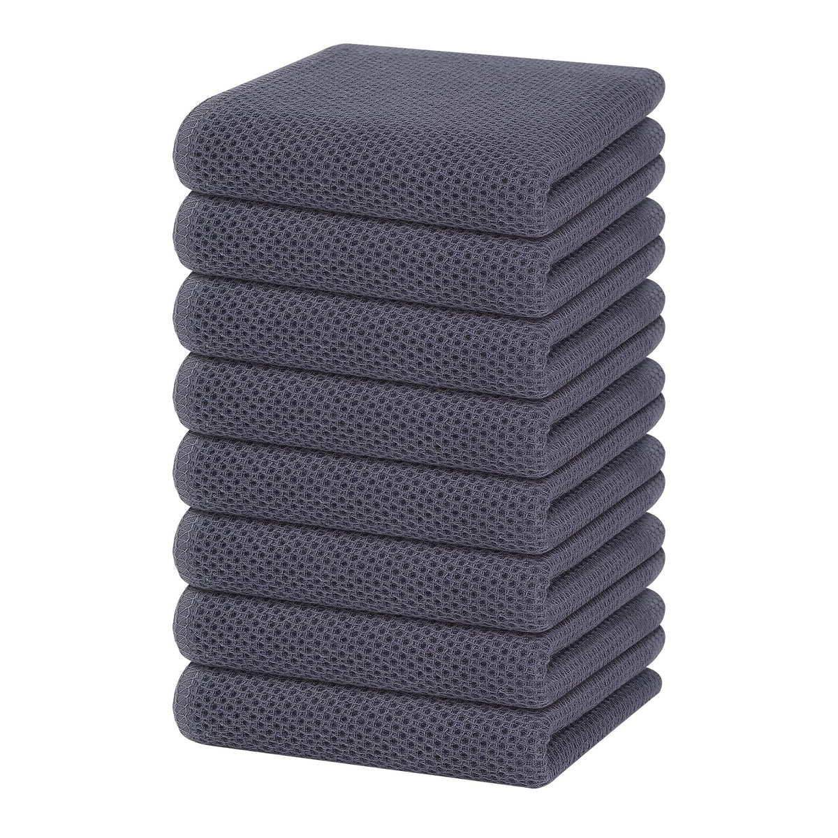 Homaxy waffle towel in dark grey, rolled view showing soft cotton texture