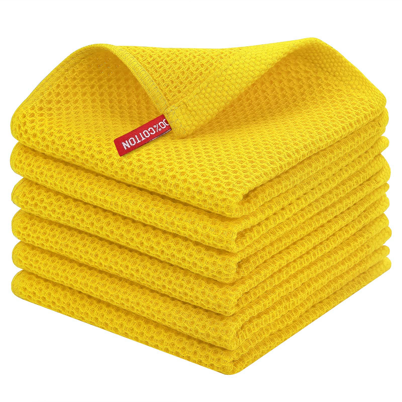 Homaxy waffle dishcloth close-up showing soft cotton texture for delicate cookware.