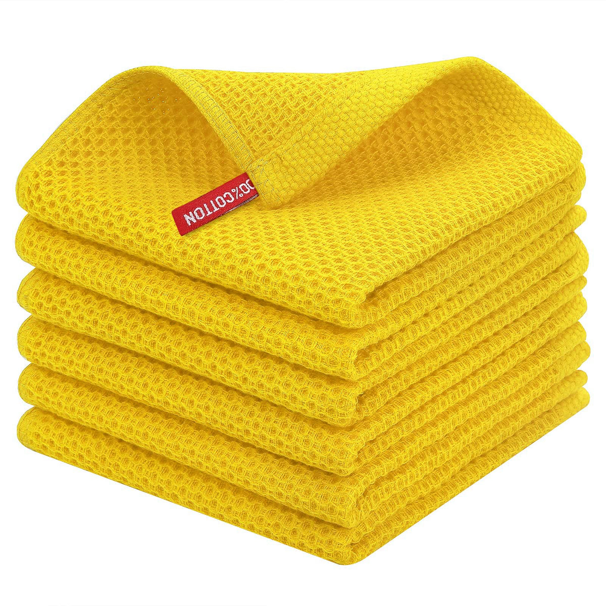 Homaxy waffle dishcloth close-up showing soft cotton texture for delicate cookware.