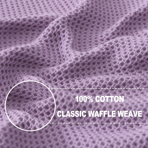 Homaxy 100-percent cotton waffle dish towels closeup, highlighting durable, lint-free drying