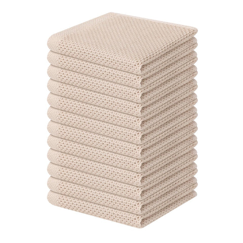 Homaxy 100% cotton waffle dishcloth in beige, soft and durable for daily drying.