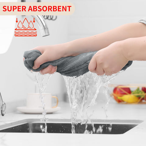 Homaxy 12x12 grey dish cloth showcases compact size for everyday use.