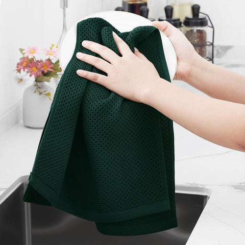 Homaxy 13 x 28 inches towels shown in a four-pack ready for use