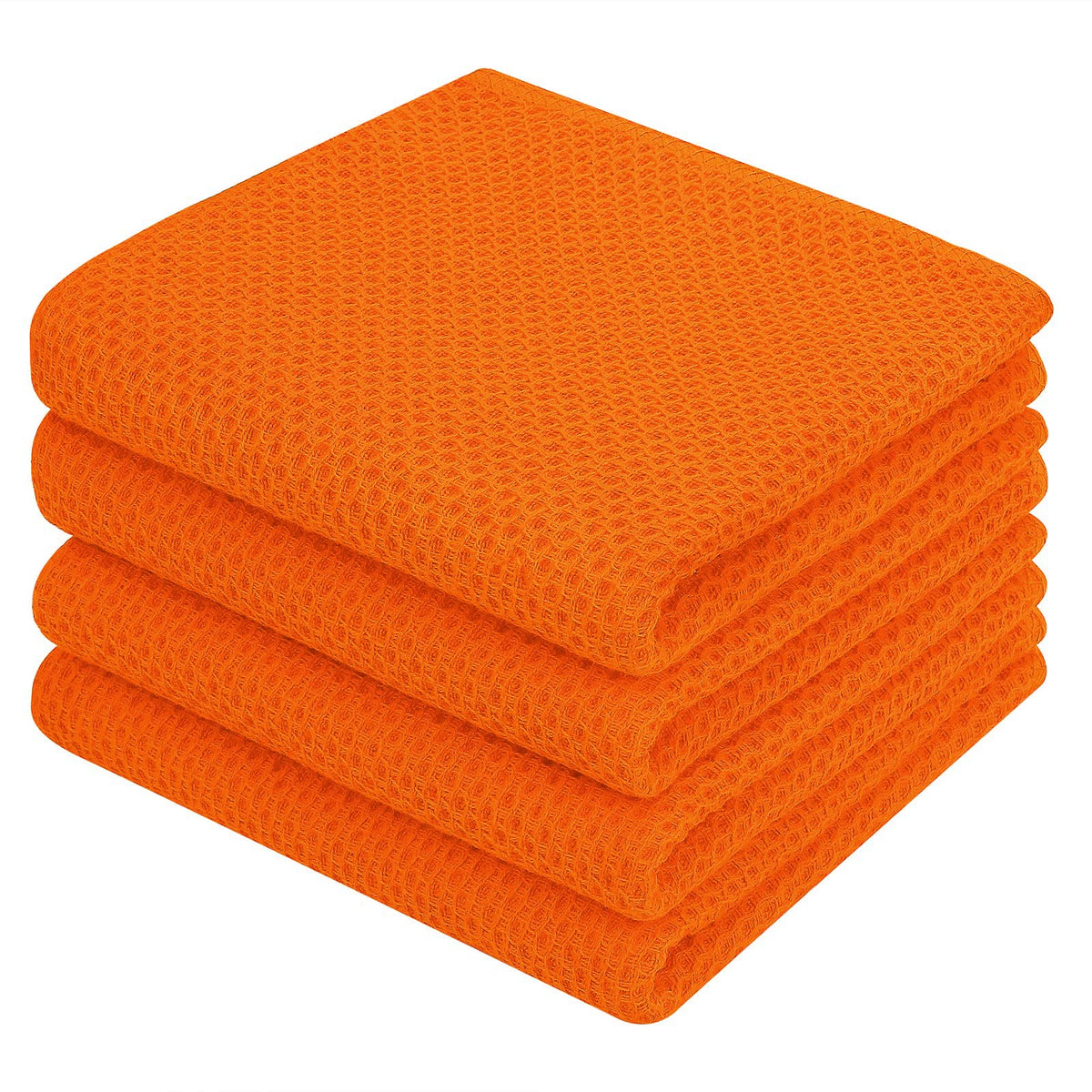 Homaxy 4-pack orange dish towels in vibrant color for versatile kitchen tasks