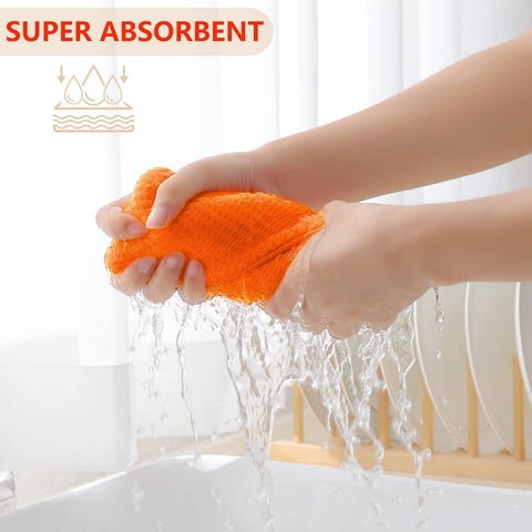 Homaxy absorbent dish towels being used to dry dishes