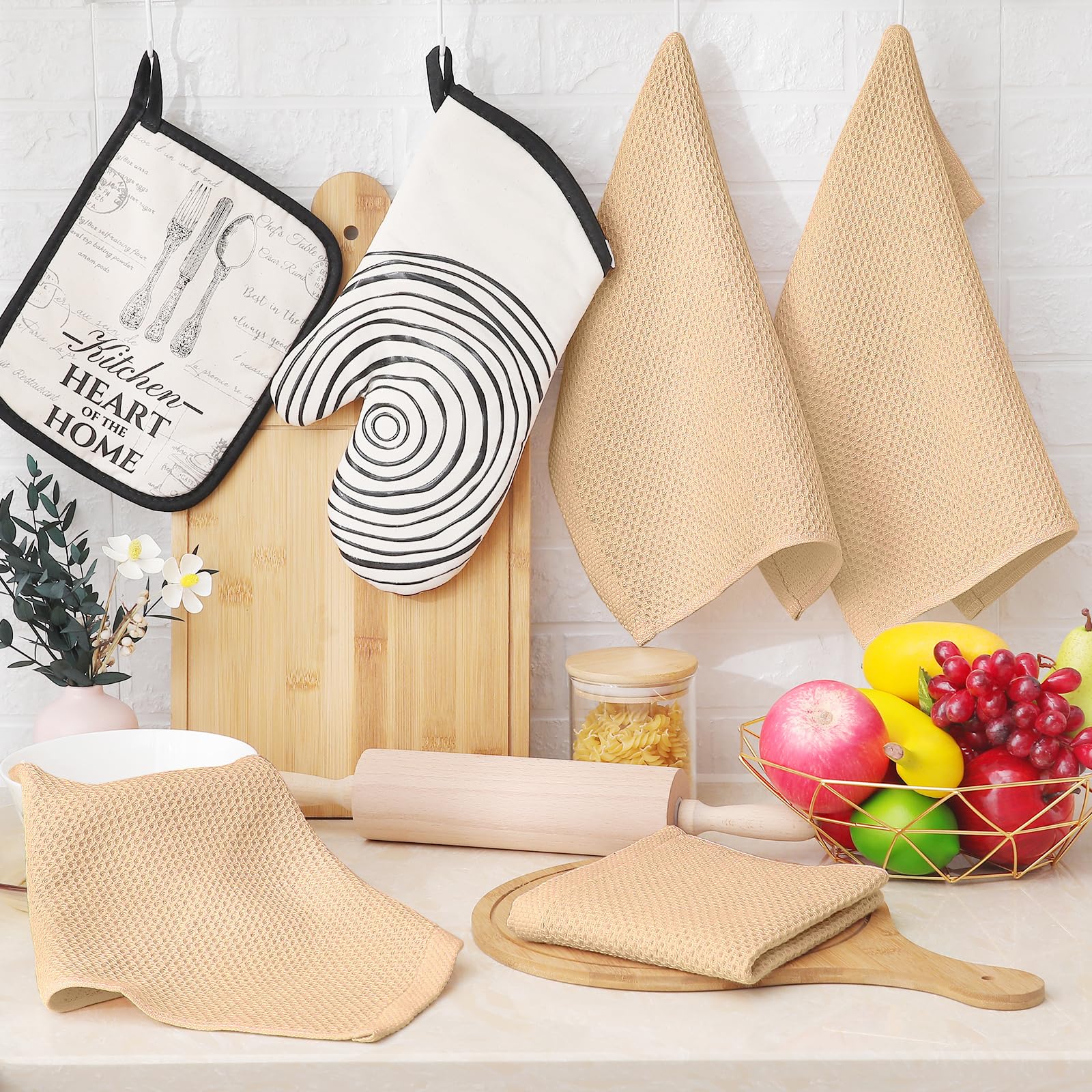 Homaxy color collection dishcloths in apricot hue complements any kitchen