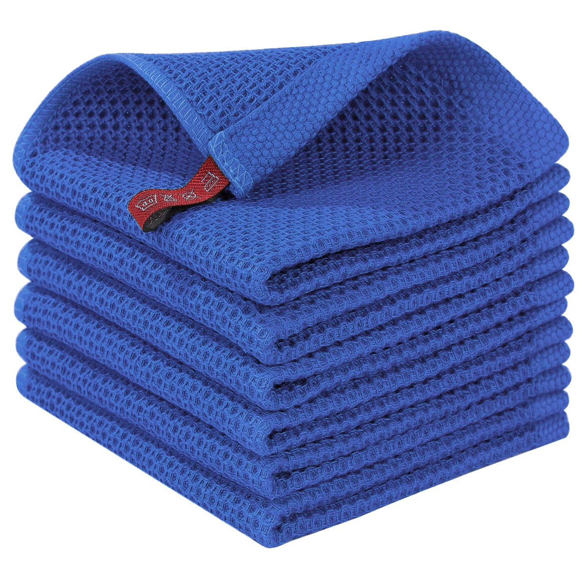 Homaxy blueberry dishcloths six-pack in packaging with durable waffle weave for daily use.