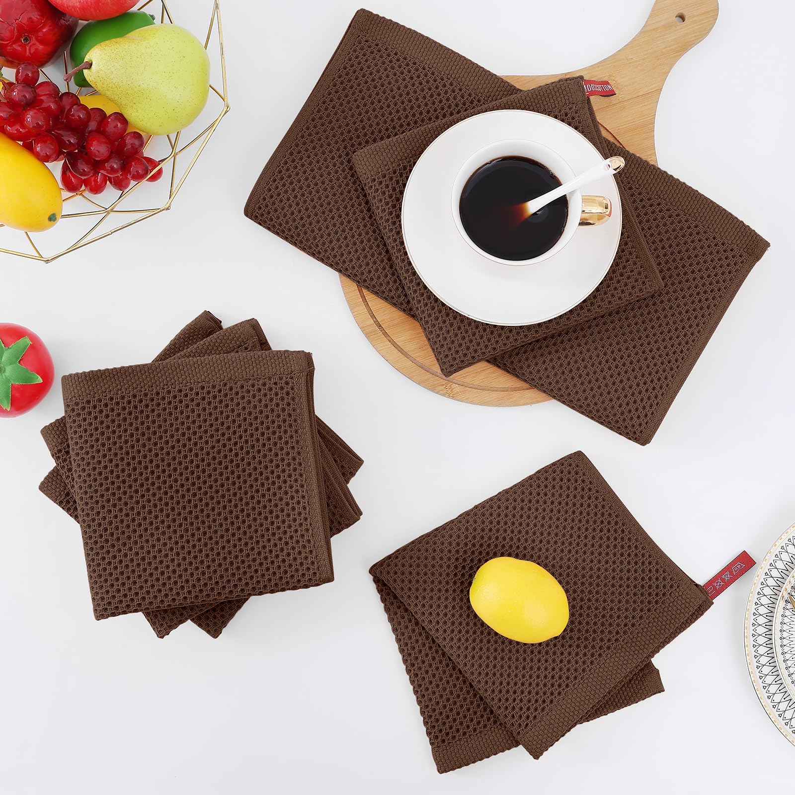 Homaxy colorful cotton dishcloths collection complements kitchen decor.