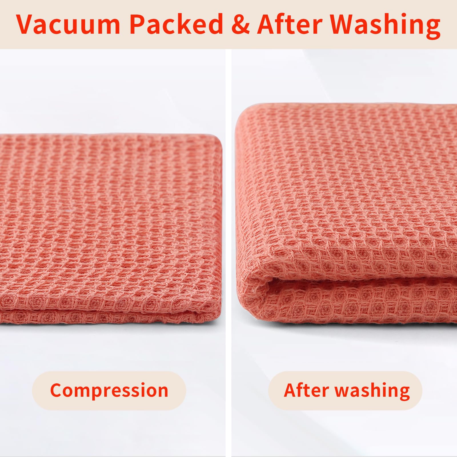 Homaxy six-pack dishcloths in coral coordinate with any kitchen décor.
