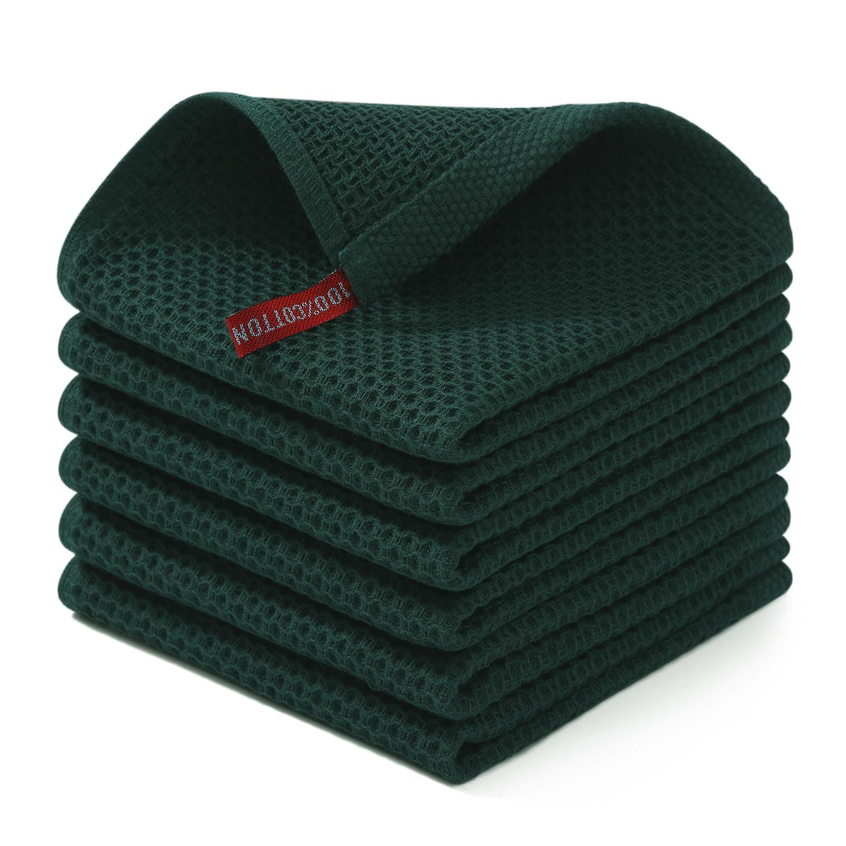 Homaxy cotton waffle dishcloth close-up shows soft texture for delicate cookware