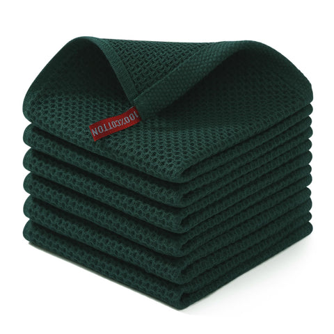Homaxy cotton waffle dishcloth close-up shows soft texture for delicate cookware