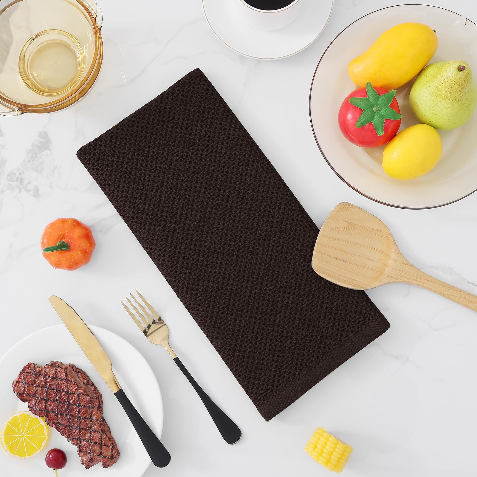 Homaxy dark brown towels drying glassware without lint