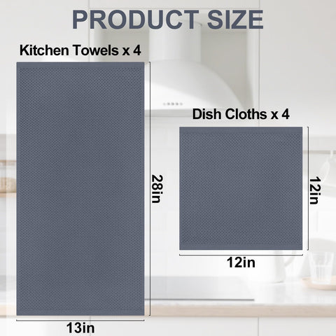 Homaxy dark grey towels add a soft, neutral kitchen touch.