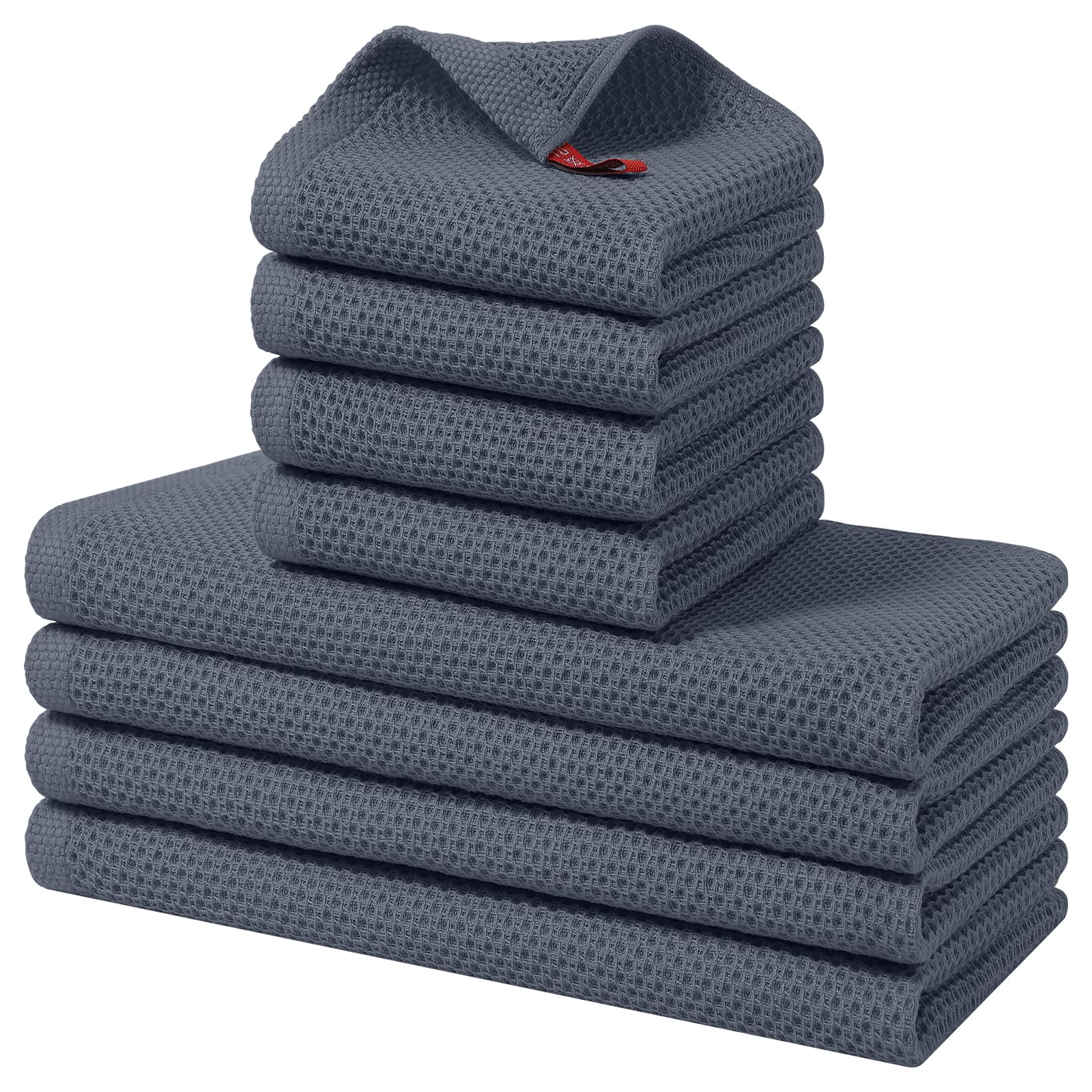 Homaxy dish cloths with waffle weave provide quick drying for dishes.