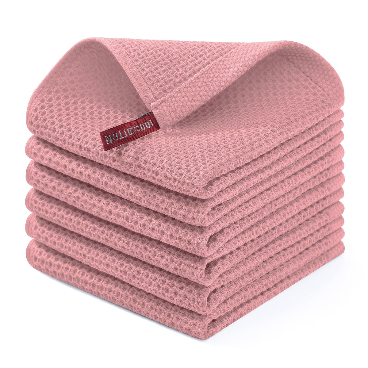 Homaxy dish cloths with honeycomb weave showing durable softness for cookware cleaning