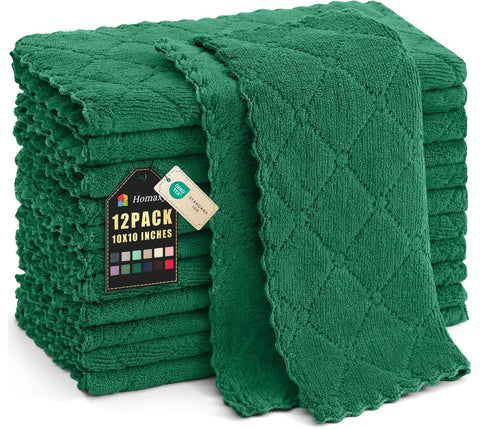 Homaxy 12-pack dish cloths, 10x10 inches, ideal for daily kitchen tasks